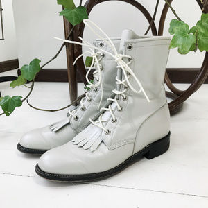 Vintage Justin Lace Up Western Leather Boots